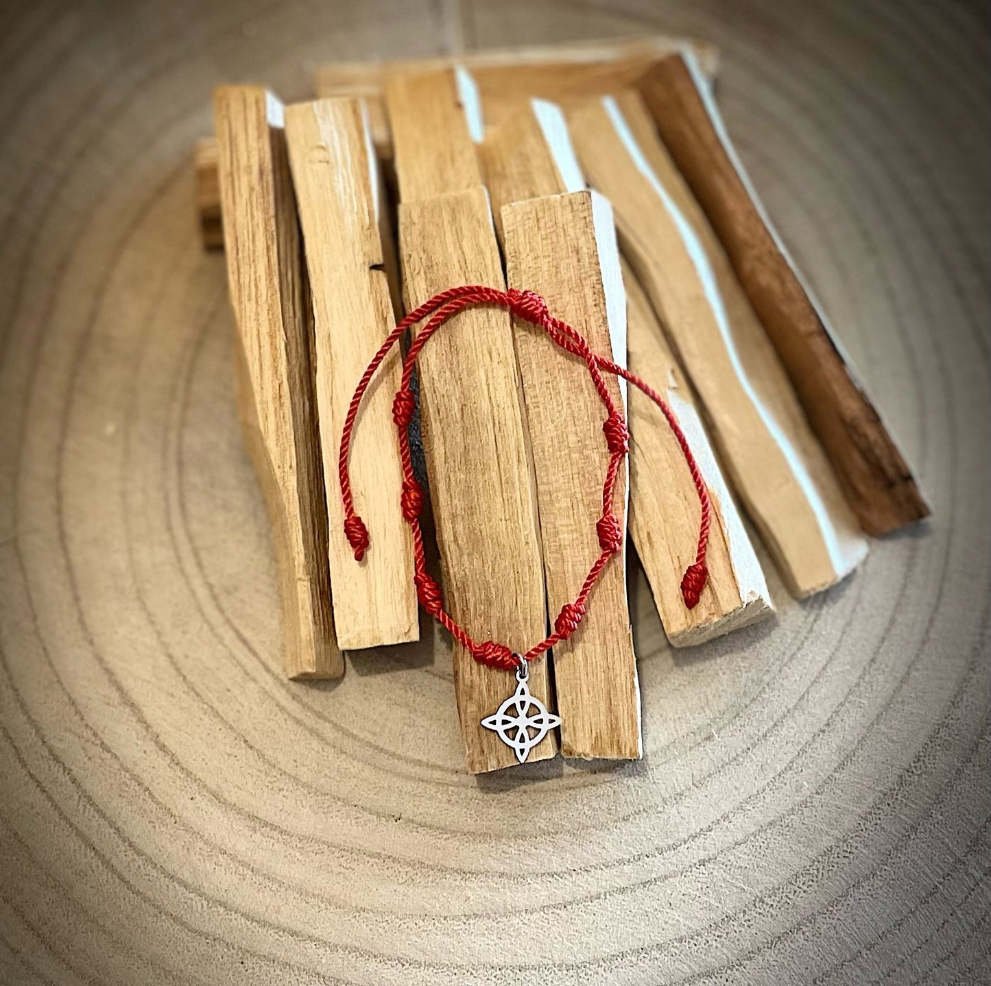Pulsera 7 Nudos con Amuleto en Acero